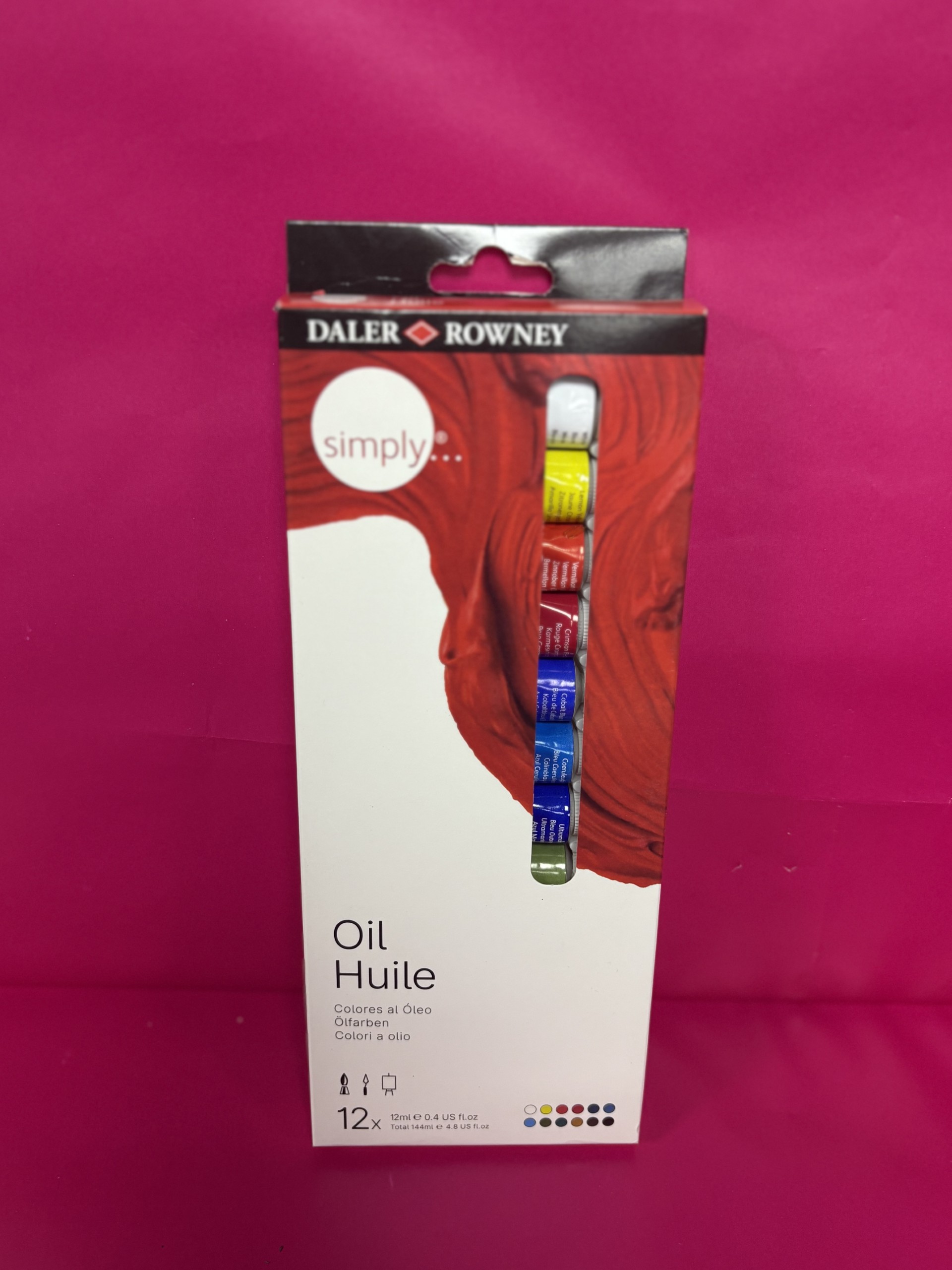 Product photo for Daler Rowney 12x Oil Paints - Boxed