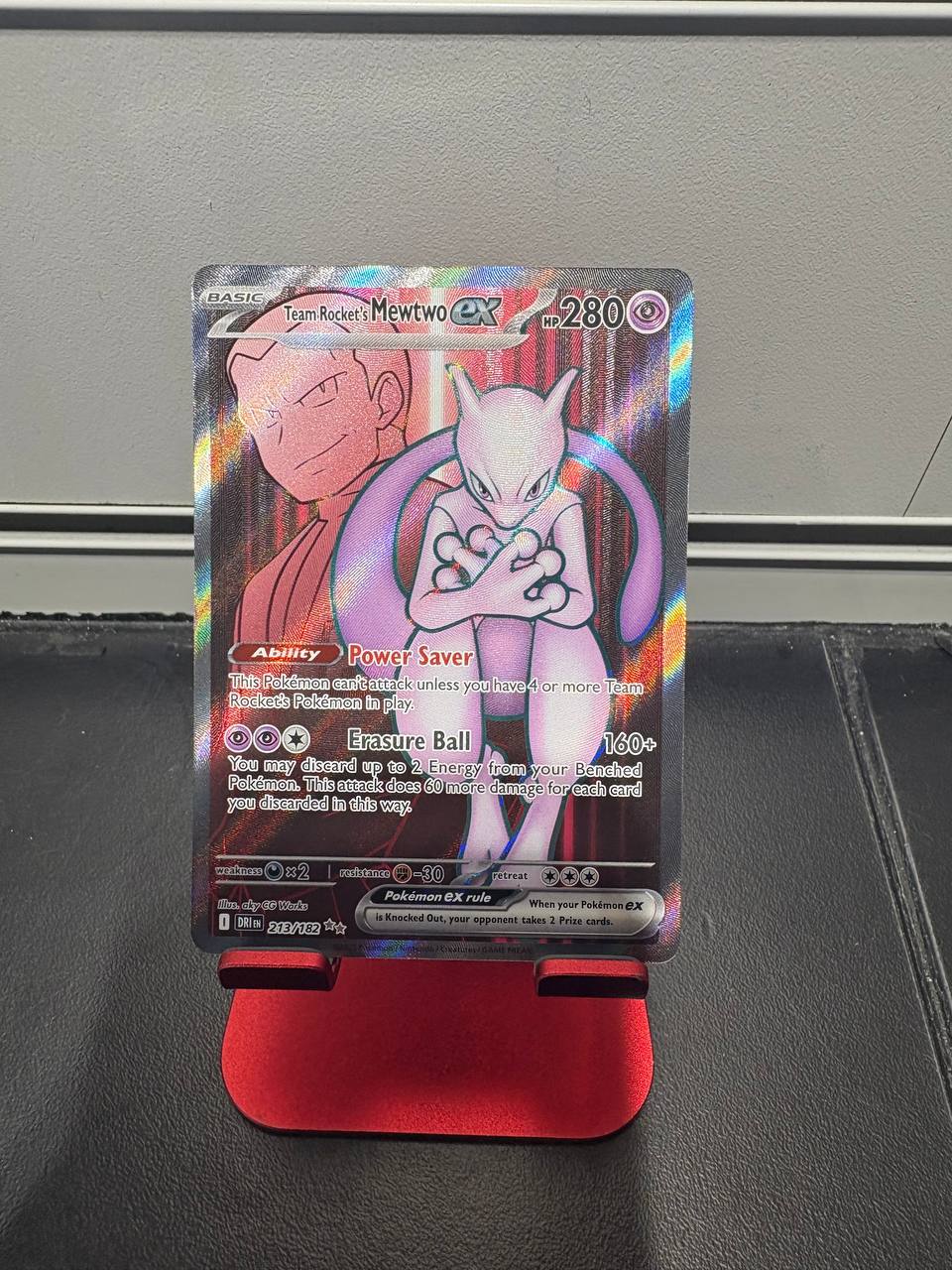 Product photo for Pokemon 213/182 Team Rocket's Mewtwo EX