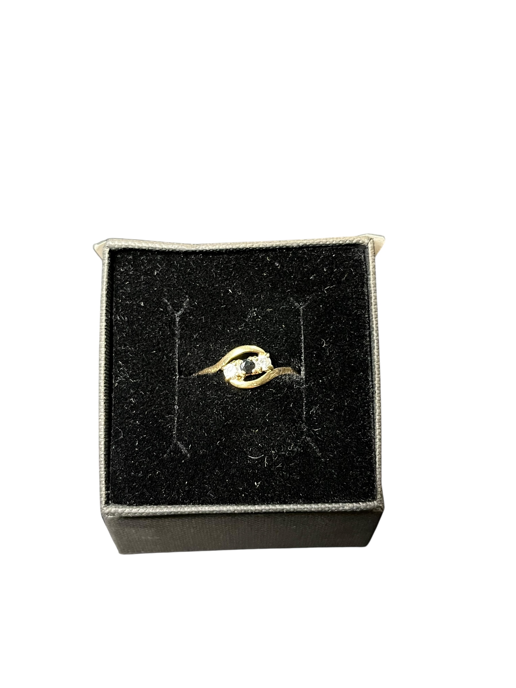 Product photo for 9ct Gold Sapphire and Cubic Zirconia Ring – Size W