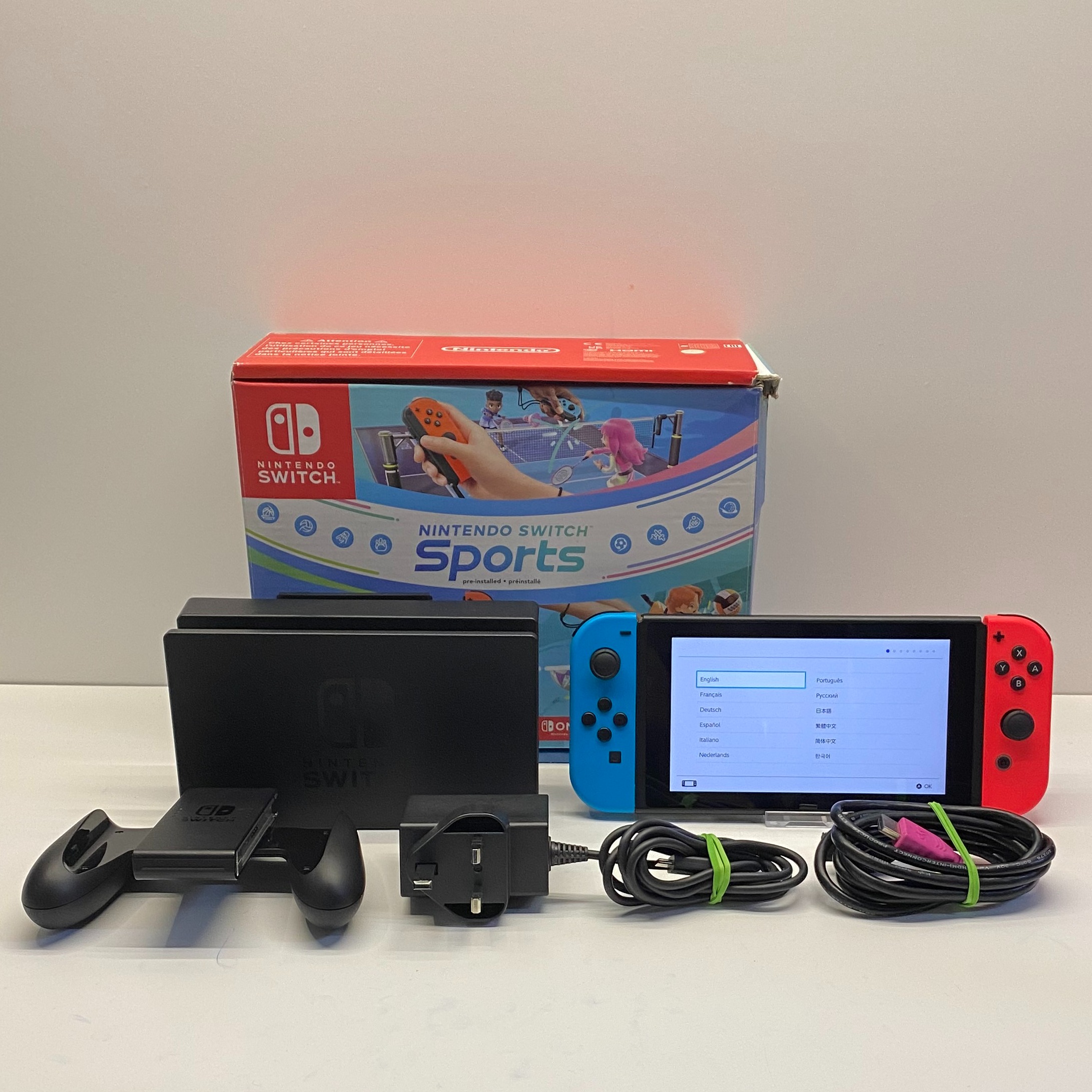 Product photo for Nintendo Switch Console with Neon Red/ Blue Joy Cons 32GB Boxed