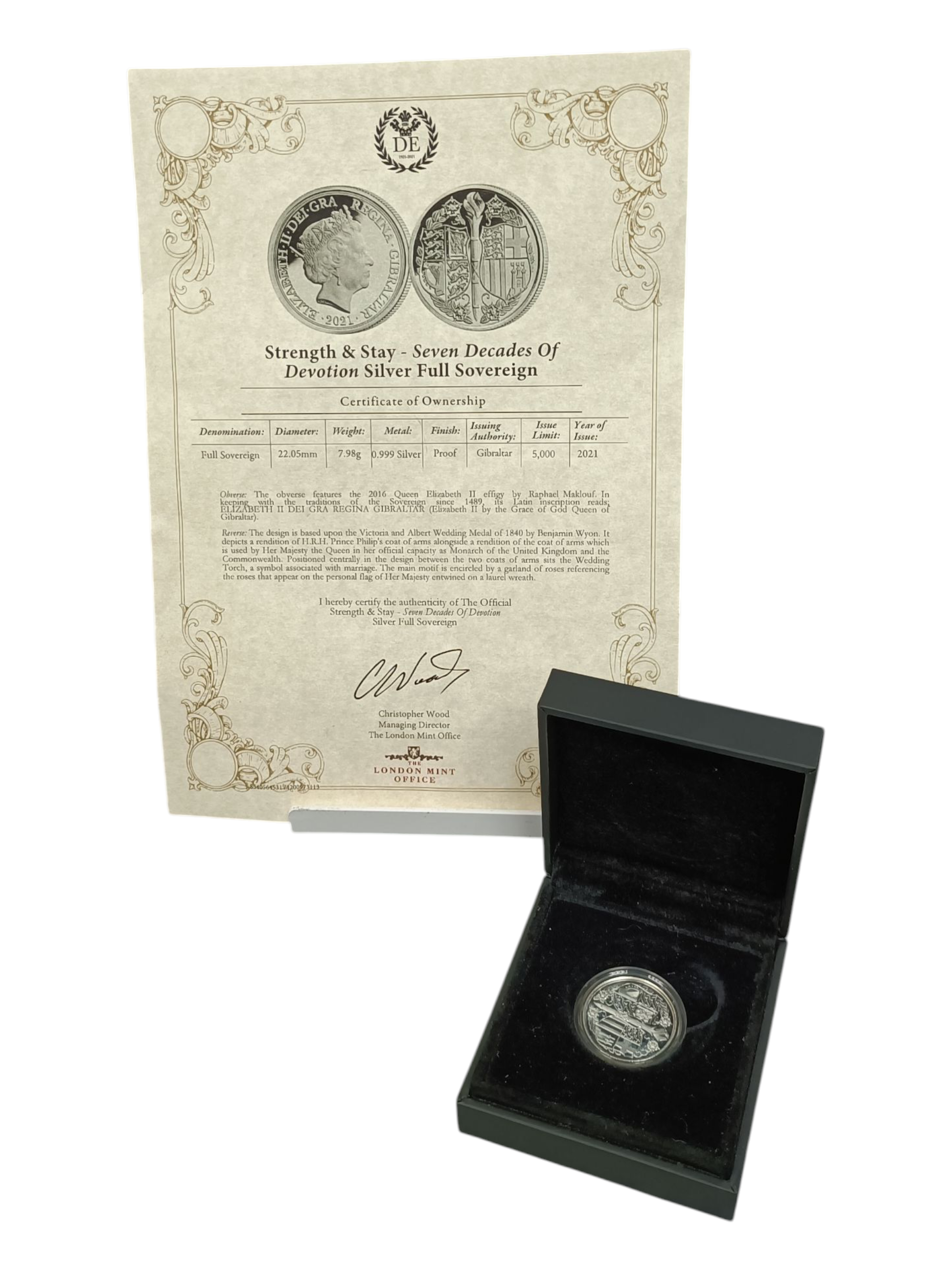 Product photo for London Mint Office Silver Sovereign