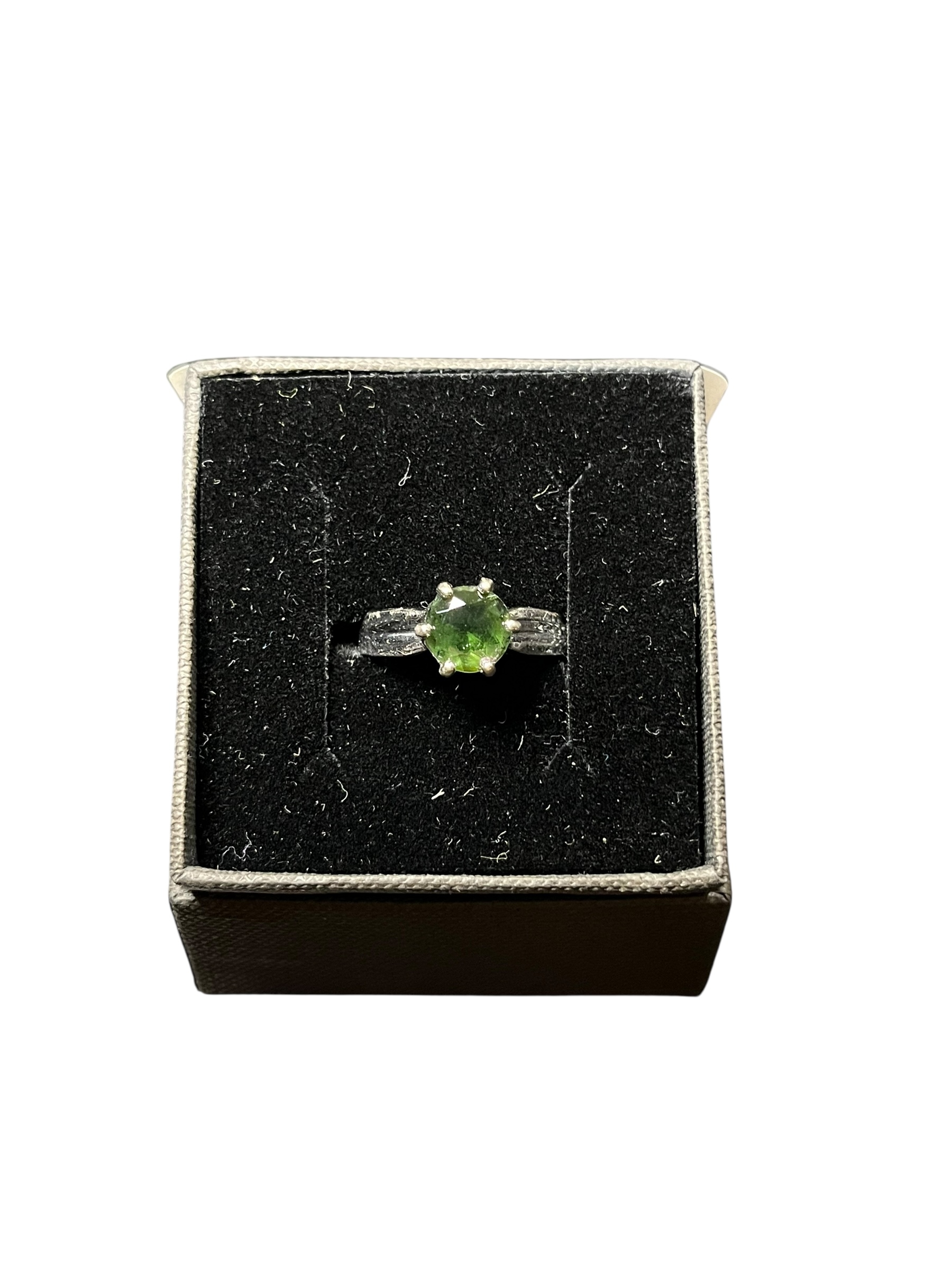 Product photo for 9ct Round Green Tourmaline Ring – Size N/O