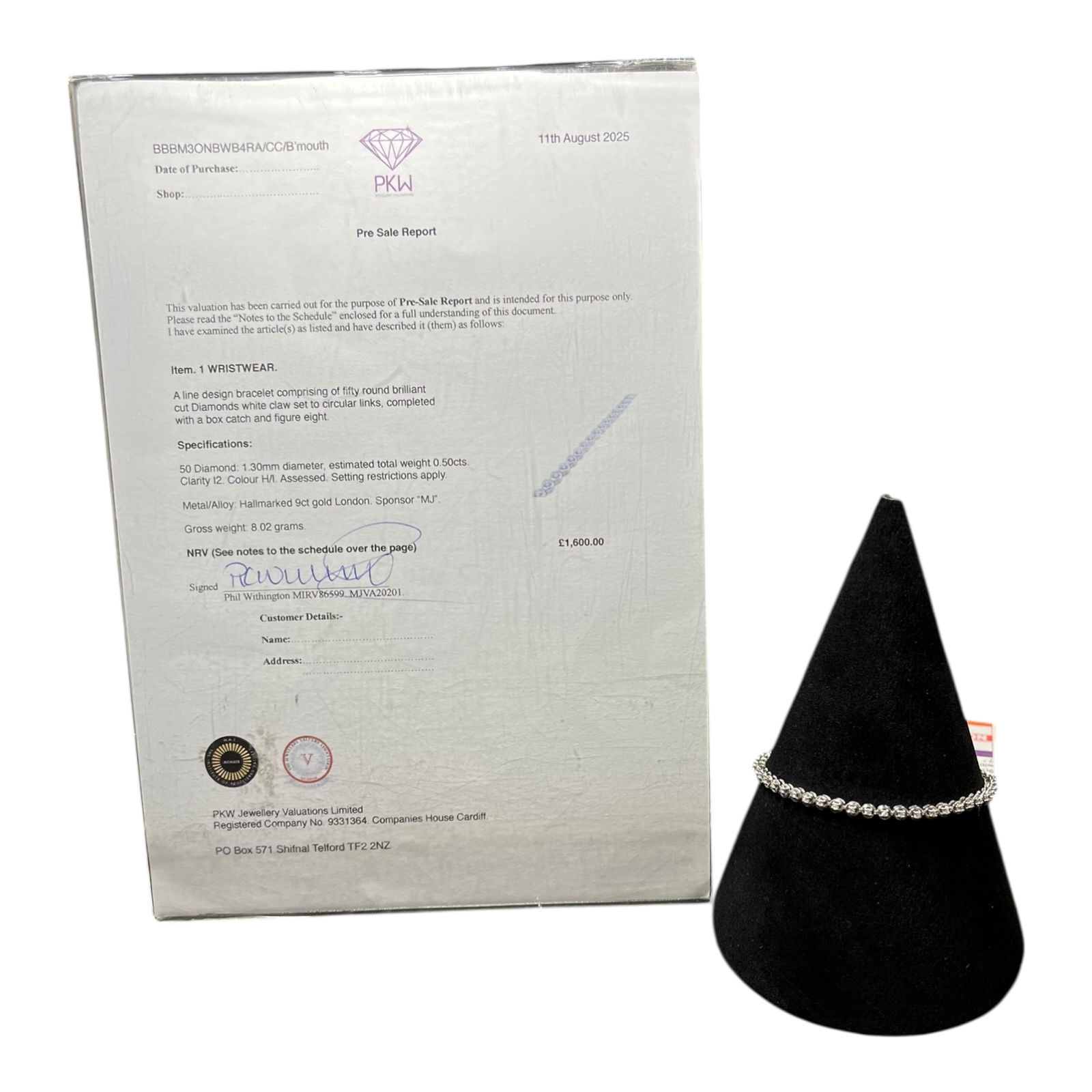 Product photo for 9ct Circular Link Bracelet with 0.50ct of Diamonds – 7