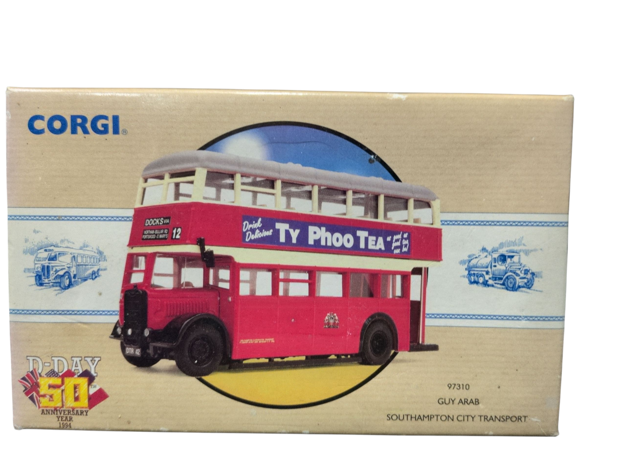 Product photo for Corgi Classics 97310 Guy Arab Bus Southampton D-Day 50th Anniv. 1:50 Boxed