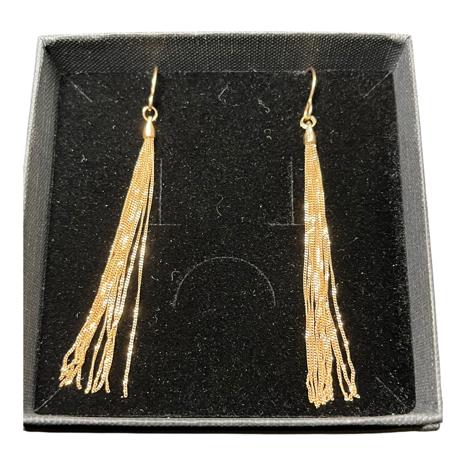 Product photo for 14ct Rose Gold Chain Drop Dangly Earrings