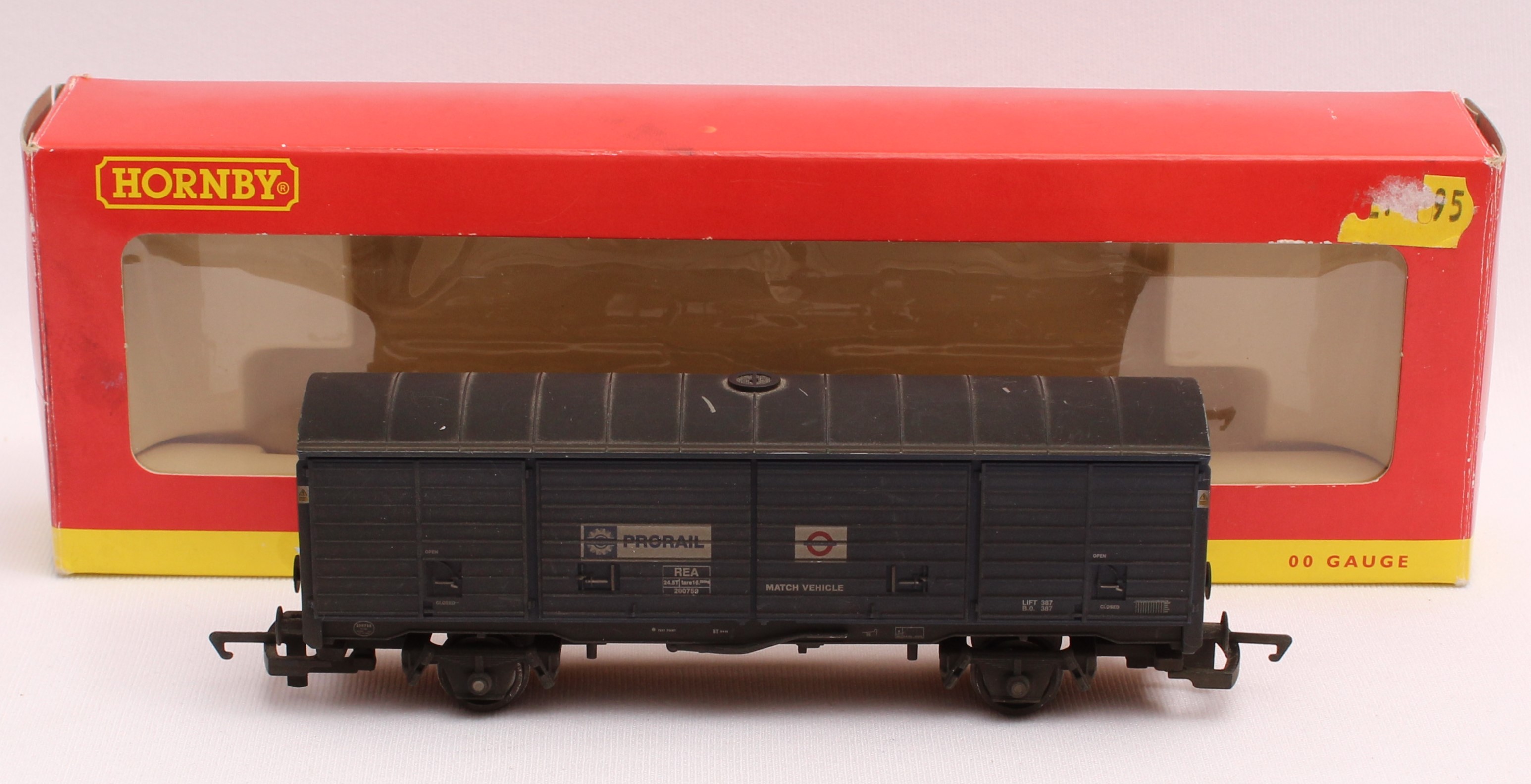 Product photo for Hornby OO Gauge R6264 Prorail REA Van Weathered Wagon (U)