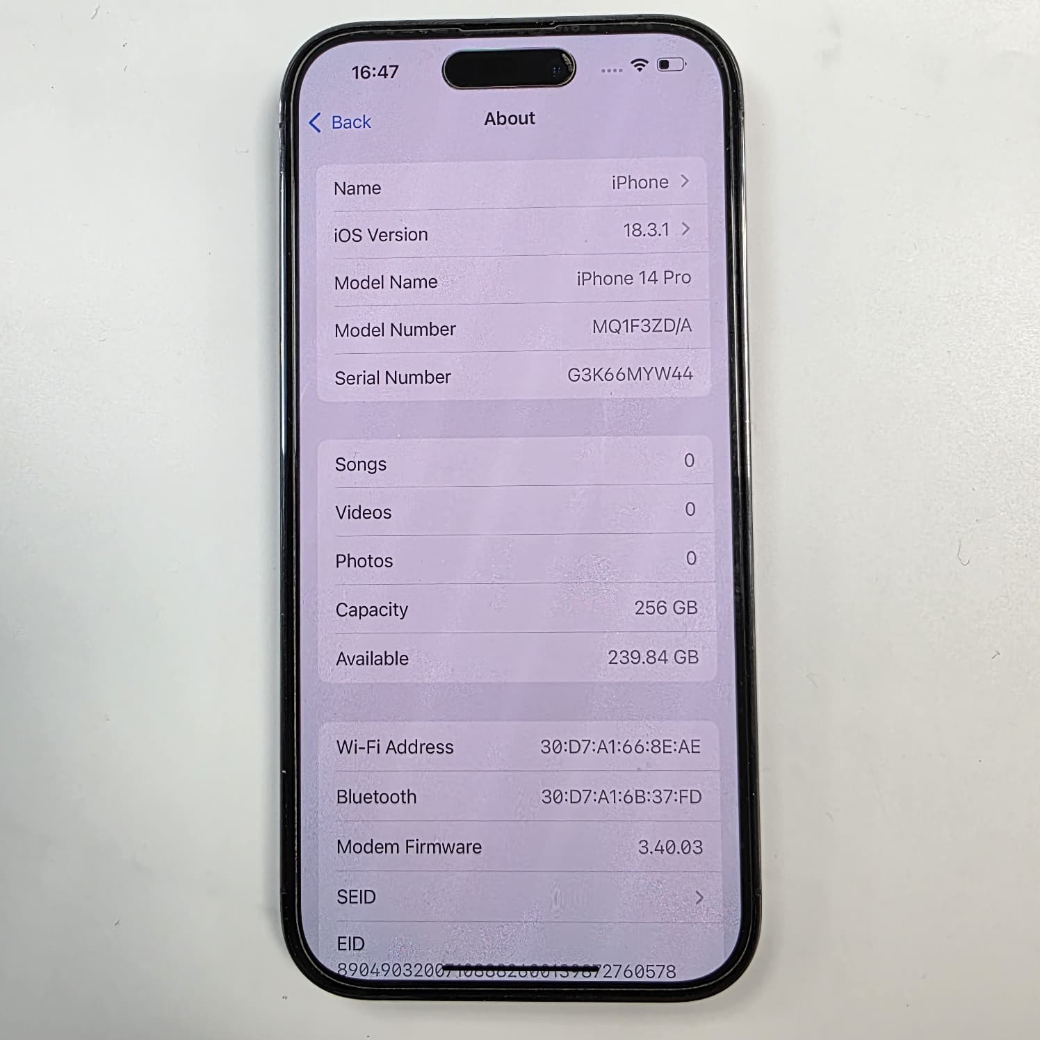 Product photo for Apple iPhone 14 Pro 256GB Boxed with Warrenty