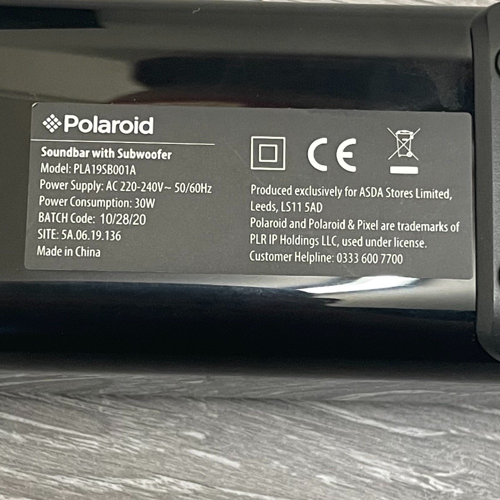 POLAROID SOUND BAR WITH SUBWOOFER Own4Less