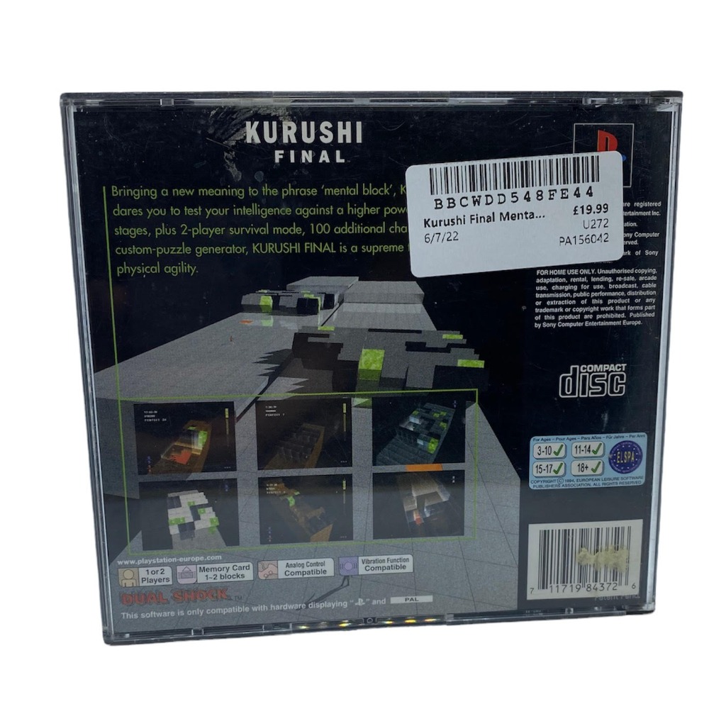 Jeu PS1 Kurushi Final - Occasion Bon État, Sans Notice - PEGI 3